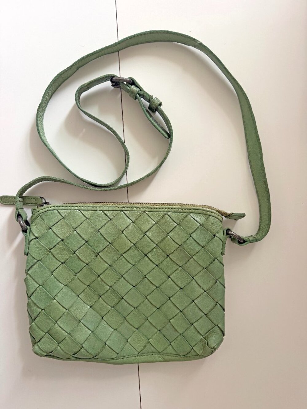 Valenca Holland Woven Leather Crossbody Bag